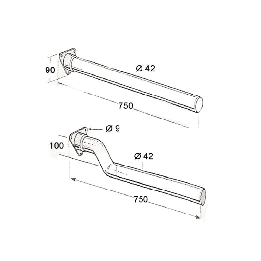 A10636/A10637 Straight/Curve Mudguard Tube - Heavy-Duty Steel for Truck/Trailer Fenders