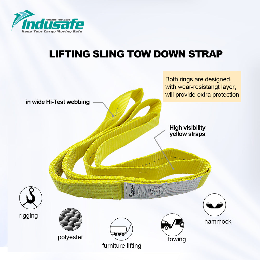 Polyester Lifting Slings, 1" x 3/6/9' Twisted Eye Web Slings, Lifting Strap for Hoist, Heavy Duty Rigging Straps, 1600 lbs Vertical Rigging Moving Towing Hoisting Work Gear