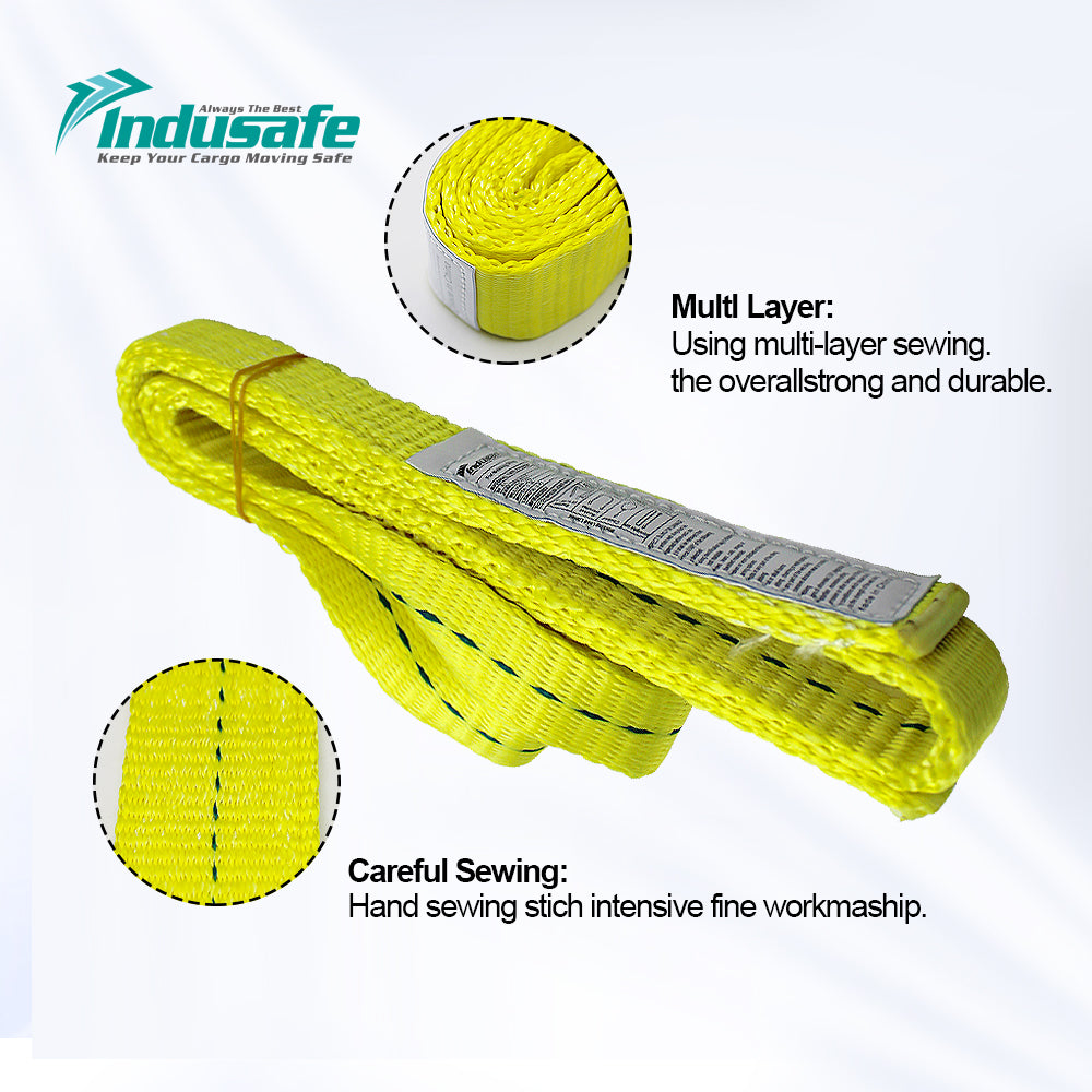 Polyester Lifting Slings, 1" x 3/6/9' Twisted Eye Web Slings, Lifting Strap for Hoist, Heavy Duty Rigging Straps, 1600 lbs Vertical Rigging Moving Towing Hoisting Work Gear