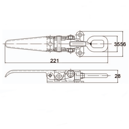 A10804 Abrazadera de hebilla para enganche de remolque, pestillo de perno de barril de alta resistencia, pestillo utilitario para puerta de remolque de uso profesional