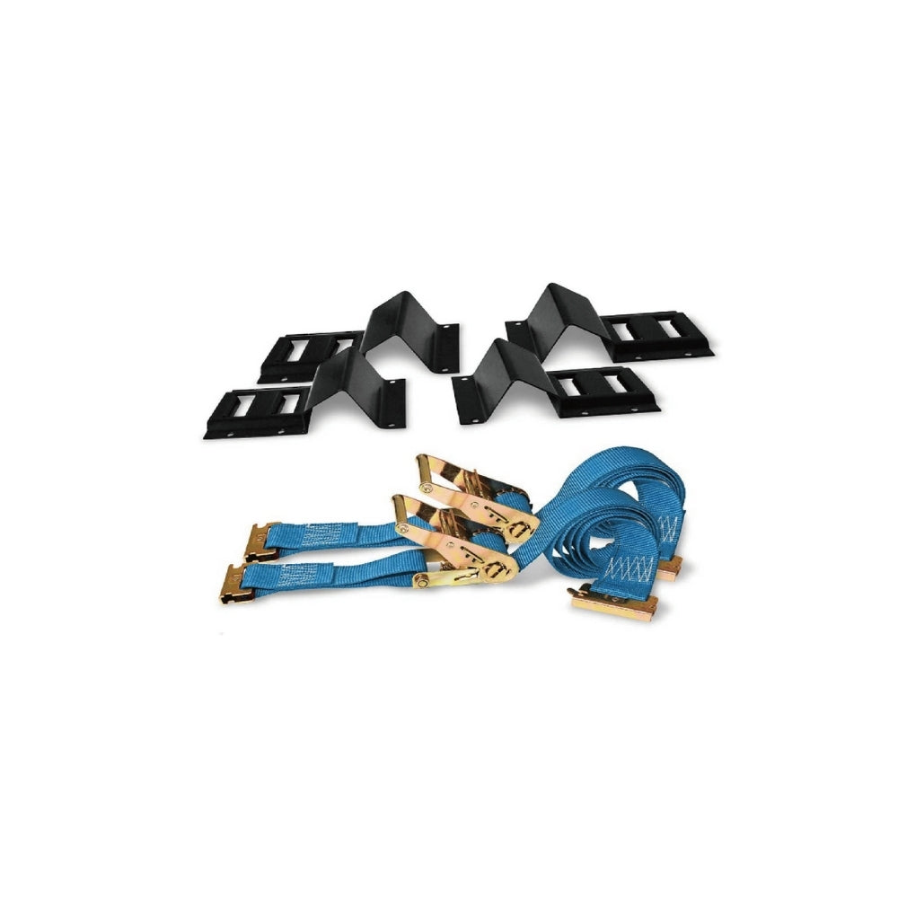 RT06-20M23B Wheel Chock Tie Down Kit,Trailer Tire Ratchet Straps,E Track Tie Down System for ATV,Utv,Construction Equipment&Small Tractors
