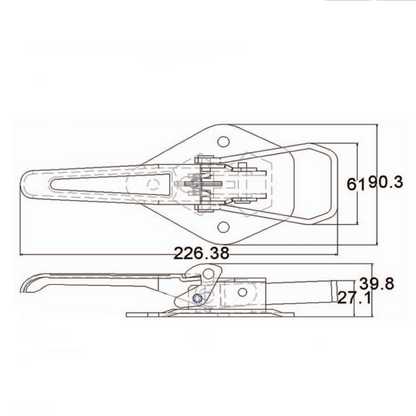 A10806 Candado de carga para caja de camión de alta resistencia, pestillo galvanizado profesional para puerta de remolque
