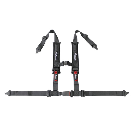 4 Point Harness with Ez-Buckle and Padding, 2 Inch Padding with Sternum Strap Fits all Side by Sides, UTV, 4x4, Go Cart, Buggy (Black)