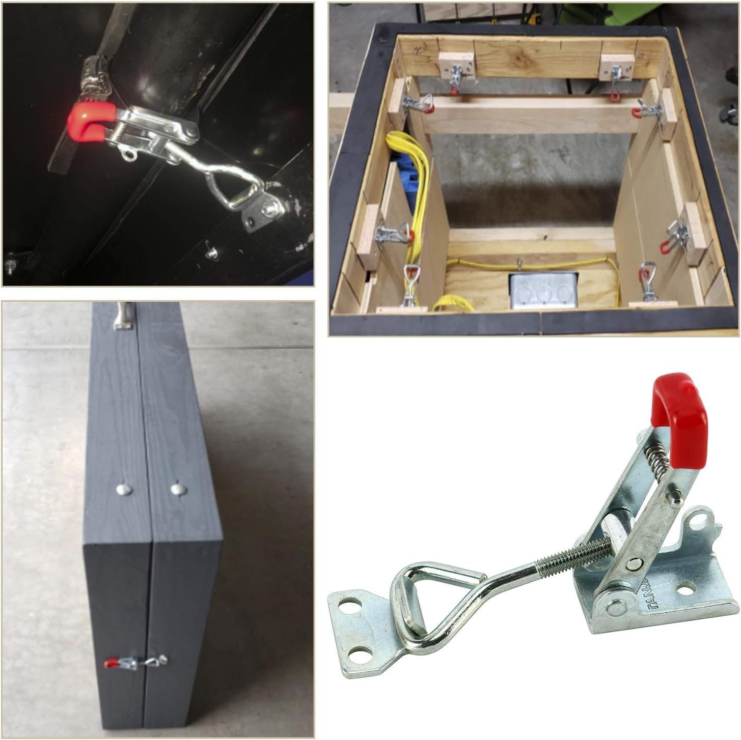 A10824S/A10824 Adjustable Self - Locking Toggle Latch, 304 Stainless Steel/Zinc - Plated, Heavy - Duty Clamp for Cargo Boxes, Cabinets, Trailers