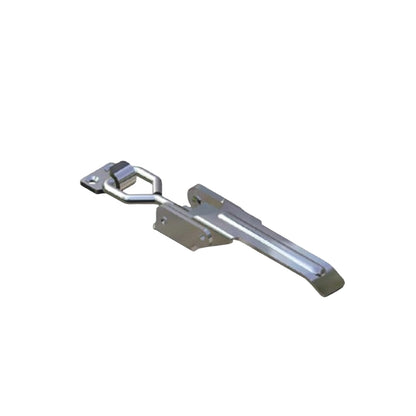 A10804 Cierre lateral para remolque de alta resistencia, chapado en zinc, color plata, para una fijación segura de la carga en remolques y camiones.