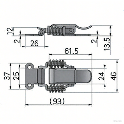 Cierre de palanca con resorte de 90 grados A10850S/A10850 para caja de herramientas, acero inoxidable 304.