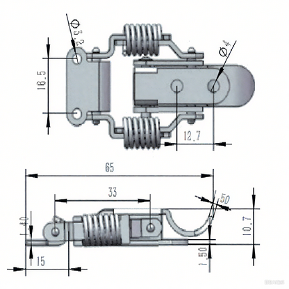 A10852S/A10852 304 Stainless Steel Double-Spring Telescopic Buckle, Toolbox Tension Spring Toggle Latch, Toolbox Hinge