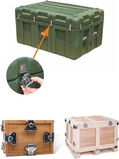 A10848-1S/A10848-2S Butterfly Twist Latch, 2 Inch Stainless Steel Butterfly Buckle Latch Keeper Toggle Clamp Twist Latch for Case Box Flight Cases Equipment Boxes, Silver