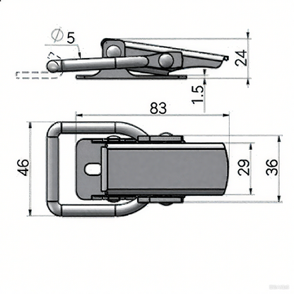 A10849 Spring - Loaded Toggle Latch: Zinc - Plated Steel, Flexible & Damping, Ideal for Toolboxes & Industrial Cabinets