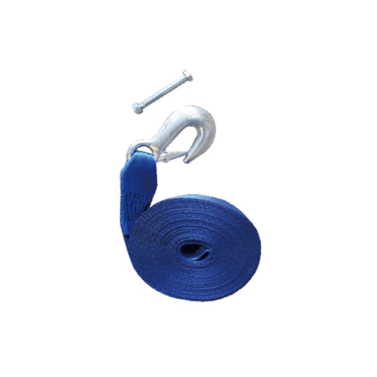 WS01-25 Trailer Winch Strap with Safety Hook Used for Towing Vehicles, Boats and Jet Skis
