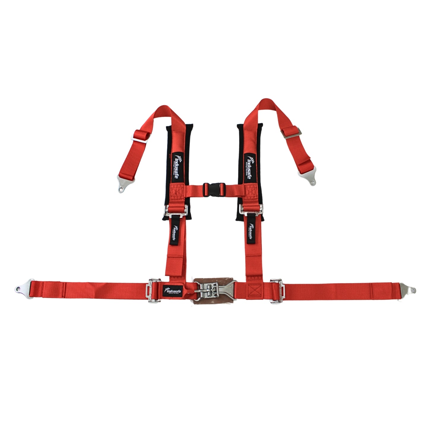 4 Point Harness 2 Inch Straps Upgraded Heavy Duty Buckle Compatible with Polaris Can-Am SxS UTV Off-Road with Ventilated Memory Foam Padding