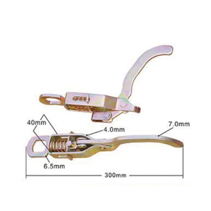 A10832 Loquet à bascule robuste avec crochet métallique réglable pour poignées de portes de camions et coffres à outils. Utilisation facile pour tricycles et compartiments. Boucle à ressort résistante.