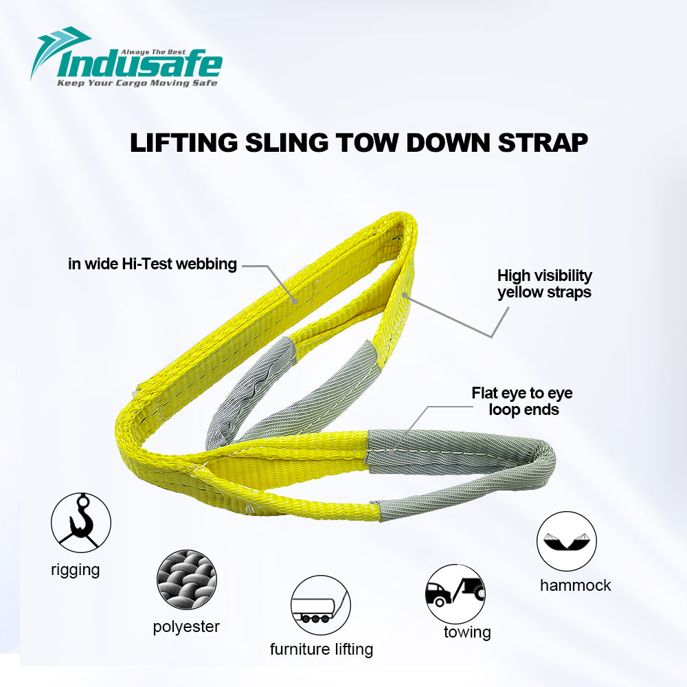 Lift Sling Straps,  1'' X 3/6/9FT Heavy Duty Flat Eye Lift Sling 3,100 lbs Capacity Lifting Straps Nylon Tree Saver Recovery Strap Web Sling Winch Strap