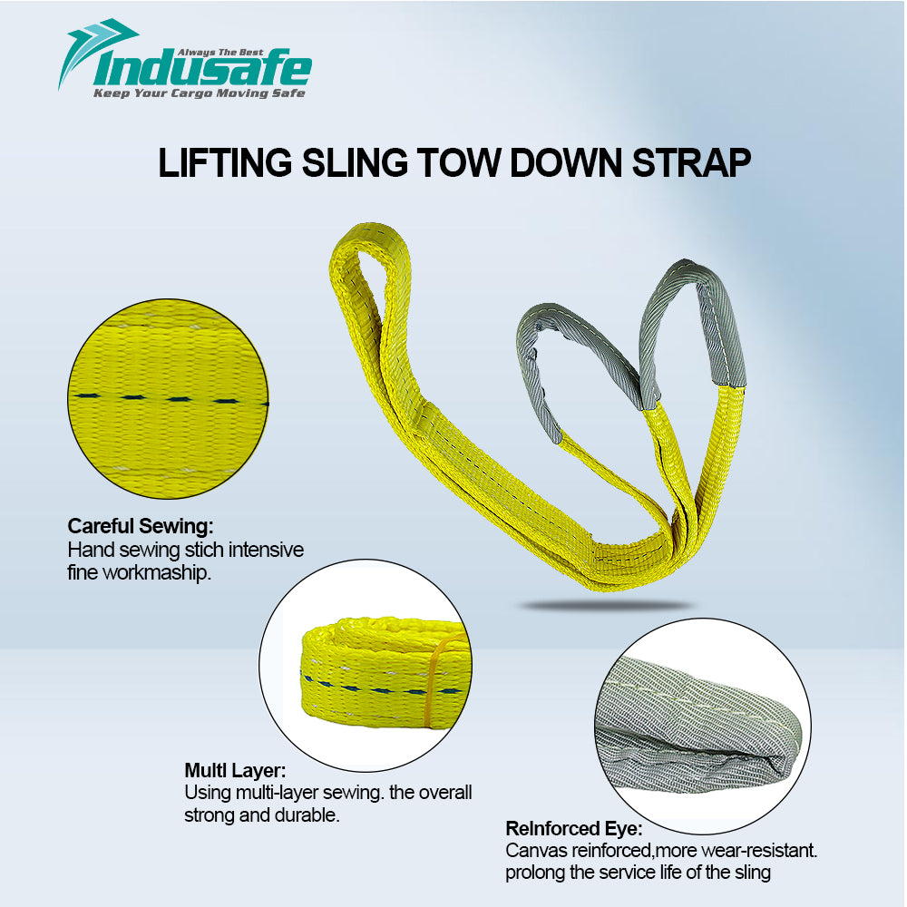 Lift Sling Straps,  1'' X 3/6/9FT Heavy Duty Flat Eye Lift Sling 3,100 lbs Capacity Lifting Straps Nylon Tree Saver Recovery Strap Web Sling Winch Strap