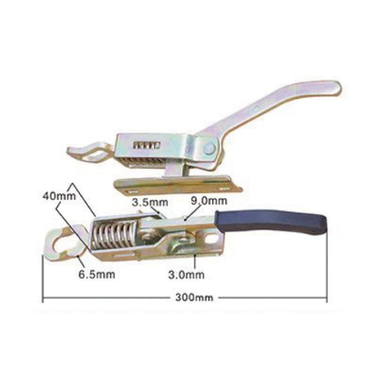 A10832B Heavy Duty Zinc Plated Toggle Latch Clamp with Rubberized Handle for Secure Truck & Trailer Cargo, Durable Spring - Loaded Lock for Effortless Operation
