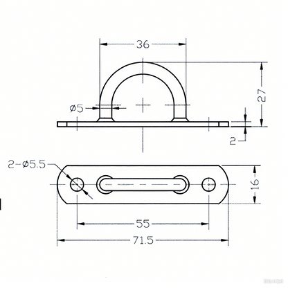 Anneau d'arrimage en acier zingué A11125 de 7,1 cm (2,8 po) avec crochet à œillet pour corde | Accessoires de fixation pour bâches et rideaux latéraux de camions