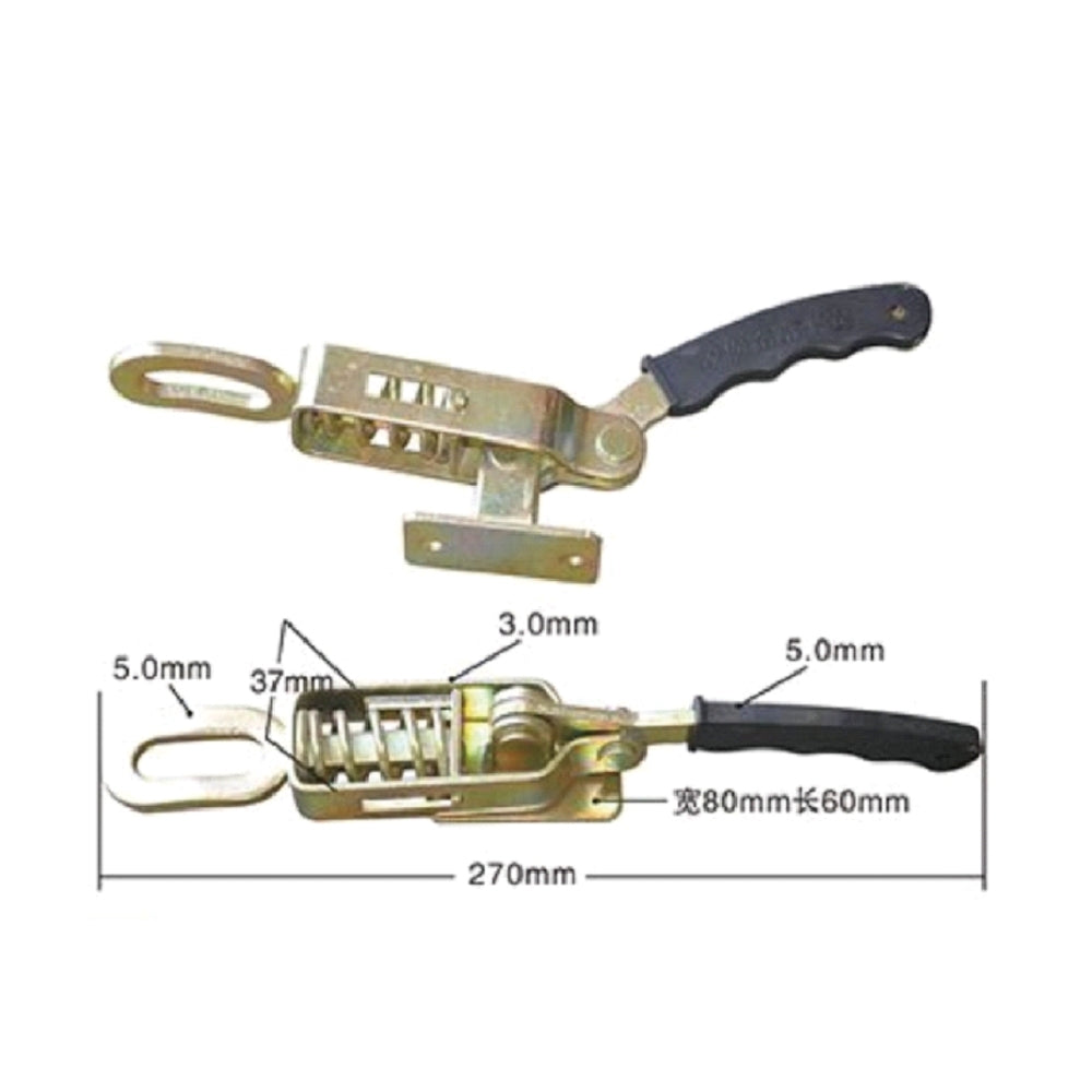 A10832B Heavy Duty Zinc Plated Toggle Latch Clamp with Rubberized Handle for Secure Truck & Trailer Cargo, Durable Spring - Loaded Lock for Effortless Operation
