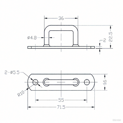Anneau d'arrimage en acier zingué A11125 de 7,1 cm (2,8 po) avec crochet à œillet pour corde | Accessoires de fixation pour bâches et rideaux latéraux de camions