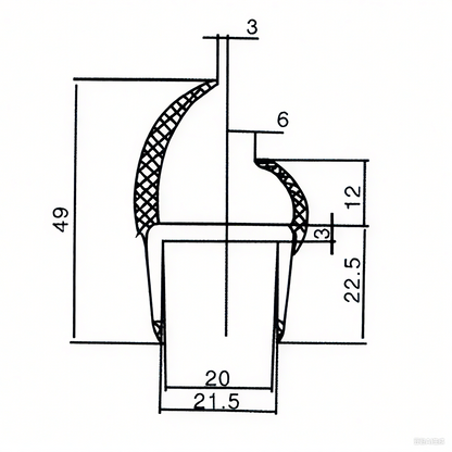 Joints d'étanchéité en PVC SS02 pour portes de véhicules et de conteneurs (largeurs de 20 à 50 mm, noir et blanc)
