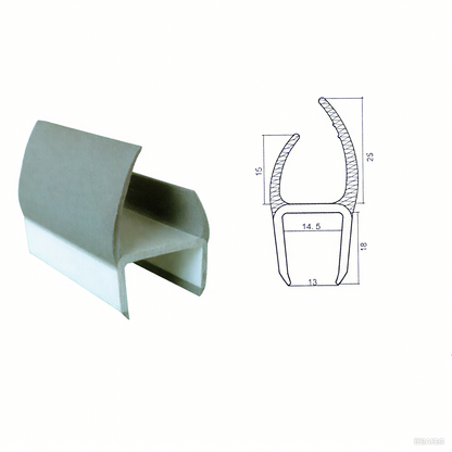 Tiras de sellado de PVC gris SS03 para puertas de vehículos aislados y de carga (anchos de 10 a 50 mm)