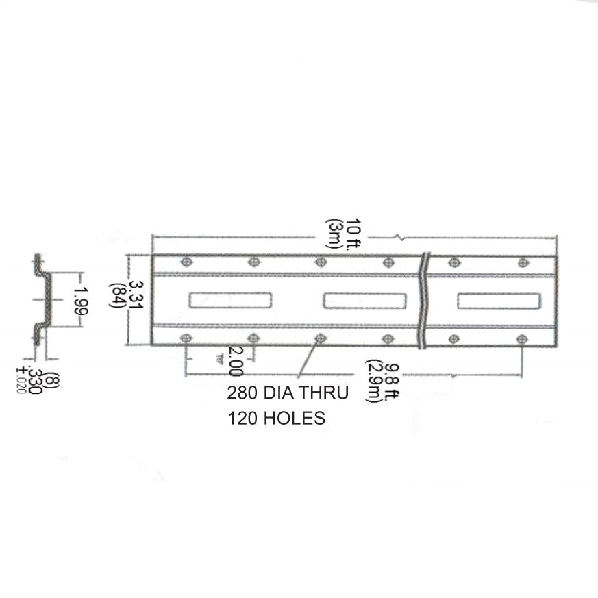 VR17-10V Black A - Tracks - 10 Feet Length, A Track Tie Down Rails for Cargo, Pickup Trucks, Trailers, Vans, RV, Garage, DIY Organizer