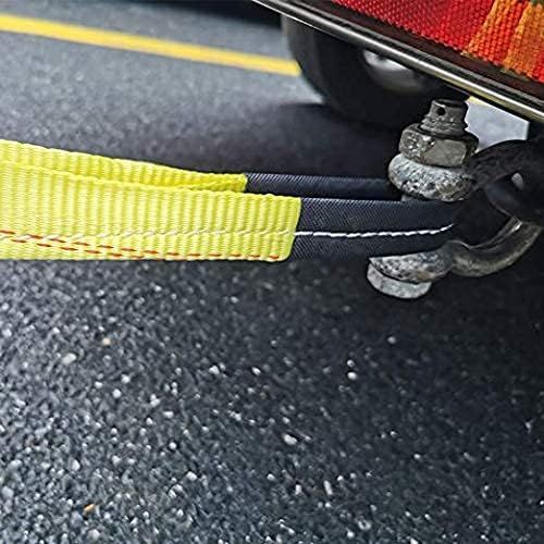 TS04L-2020 Recovery Towing Strap w/reinforced Anti-abrasive Loops 2in x 30ft Vehicle Recovery Rope 20,000 lbs Pound Capacity Recovery Strap yellow
