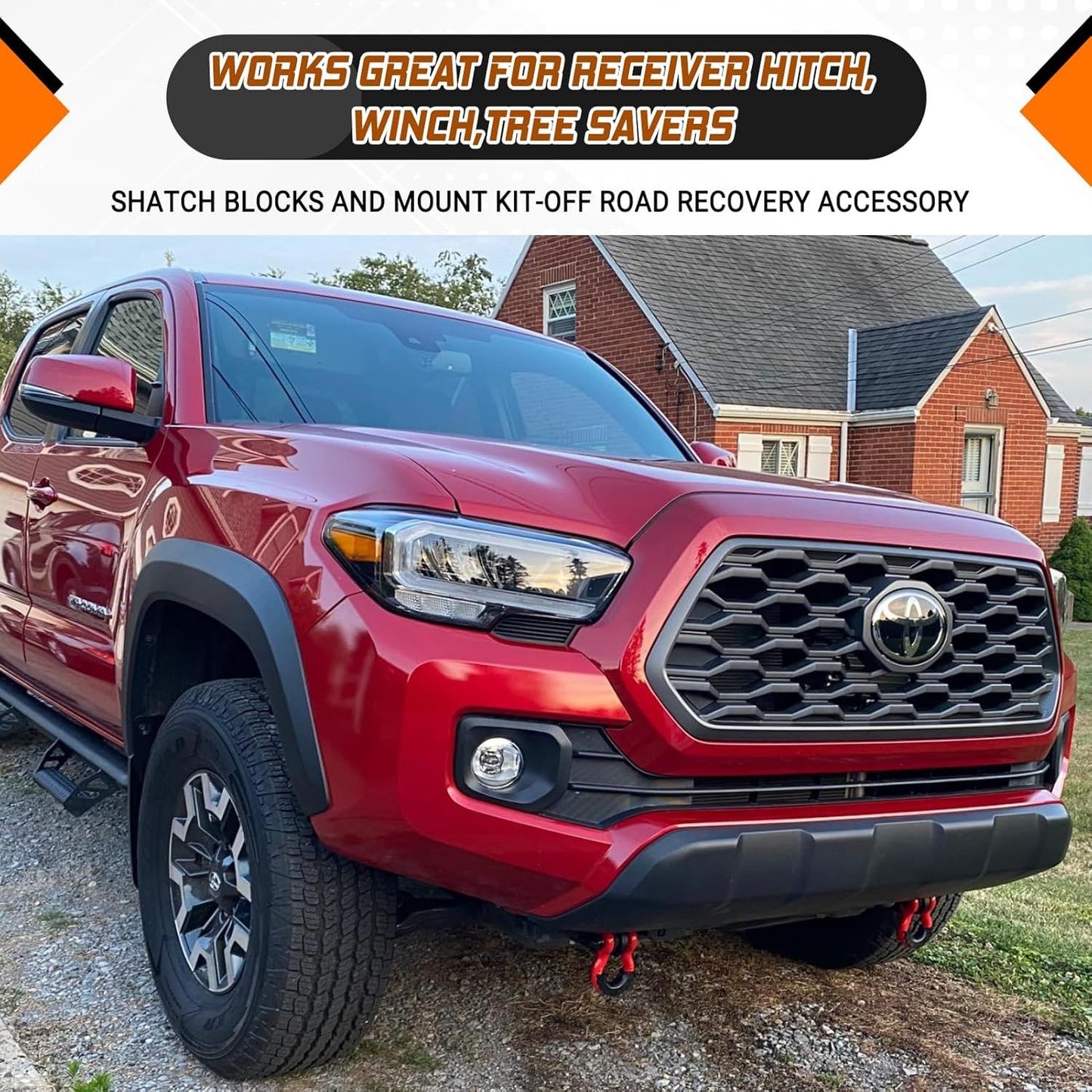 FH475-3/4 R D Ring Shackle, 42,000lb Break Strength, D Ring Shackles 3/4 inch with Black Isolator Washer and guard, Tow Shackles, Soft Shackle Kit for Off-Road Jeep Truck Vehicle Recovery