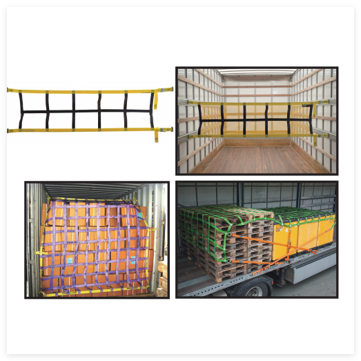Multi - Purpose Cargo Restraint Nets (with Standard End Fittings for E & A Tracks) - 3 Styles Available & Customizable End Fittings