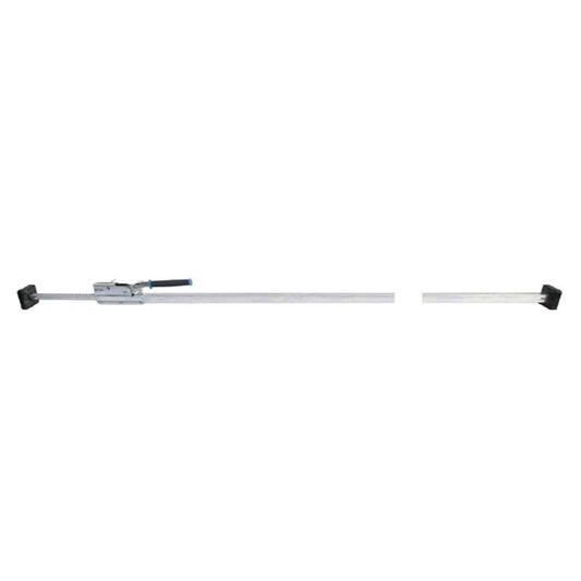 VR37-104-V3L Heavy-Duty Adjustable Jack Bar with 4"×4" Bolt-On Foot Pads - Adjusts from 86" to 119", Welded Square Tube Steel Jack Bar for Cargo Securing in Transport Vehicles