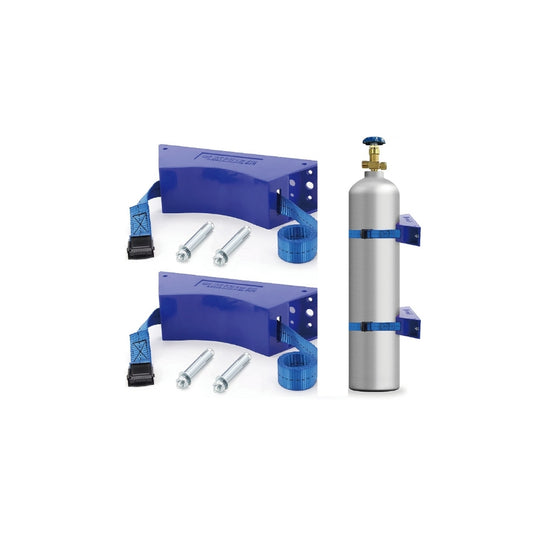 CT03-515END Propane Tank Holder, Gas Cylinder Holder, Cylinder Wall Mounted Bracket , ABS Gas Cylinder Holder with Screws and Safety Chain Supported 4"-12" , Suitable for Rv Water Softener2（Blue）