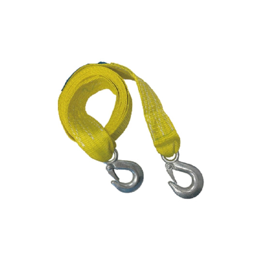 TS04H-1504 Heavy Duty Tow Strap with Safety Hooks | 2” x 13’ | 3300 LB Capacity, Tow Rope Yellow Shackle for Vehicle Recovery, Hauling, Stump Removal & Much More, Best Towing Accessory for Car