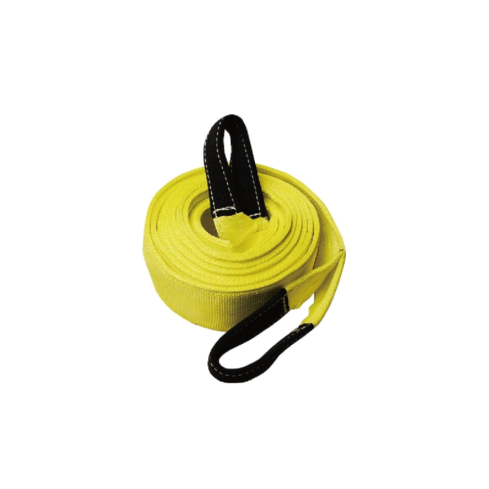 TS04L-2020 Стропа для буксировки с усиленными антиабразивными петлями 2in x 30ft Веревка для восстановления автомобиля 20,000 lbs Вместимость стропы для восстановления желтая