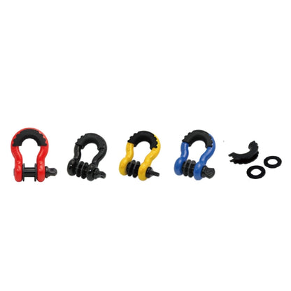 FH475-3/4 R D Ring Shackle, 42,000lb Break Strength, D Ring Shackles 3/4 inch with Black Isolator Washer and guard, Tow Shackles, Soft Shackle Kit for Off-Road Jeep Truck Vehicle Recovery