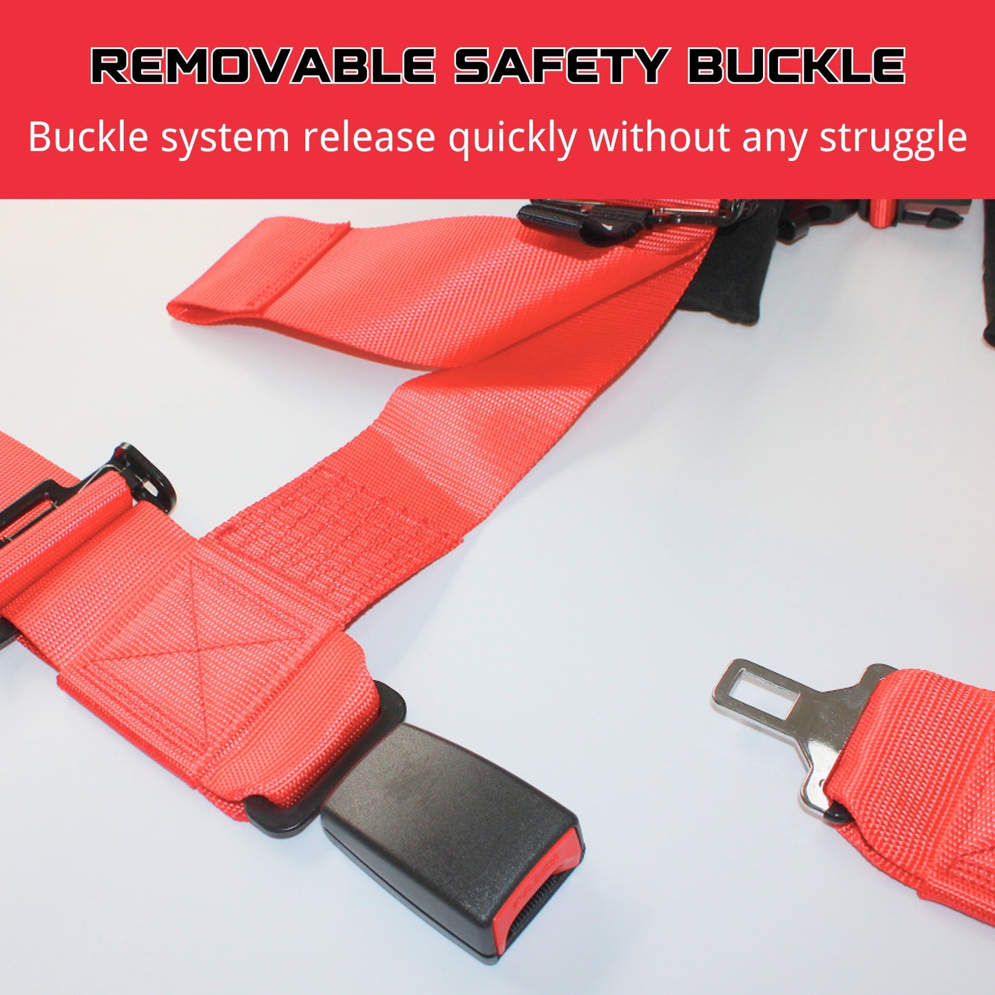 4 Point Harness with 3 Inch Padding with Quick Auto Buckle, 3" Harness Straps for Cars, Trucks, UTV and Off Road Vehicles