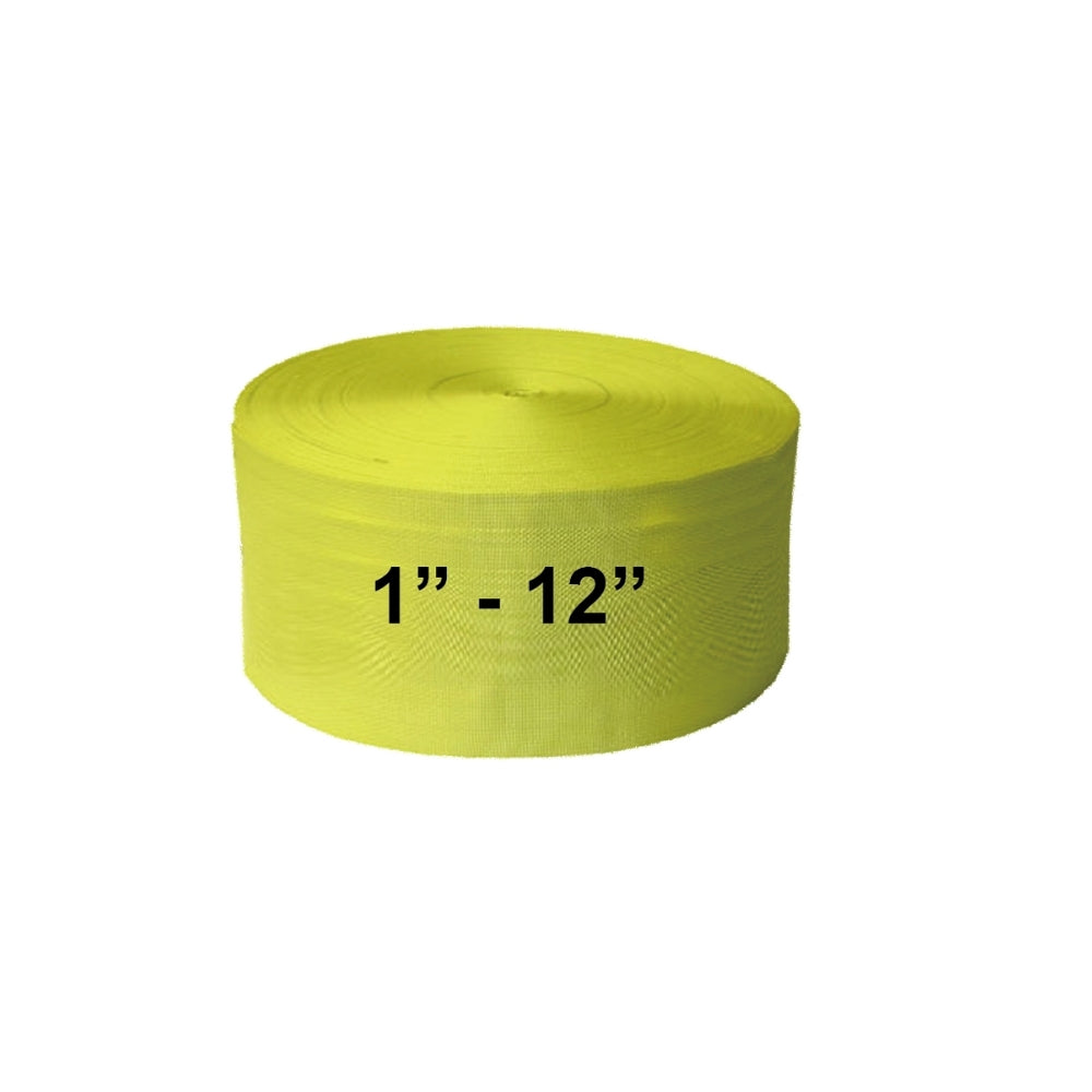 Customization available-Heavy Duty Sling Webbing - 9800 Lbs. Per Inch Breaking Strength, Widths from 1” to 12” for Lifting, Construction, Crane Operations