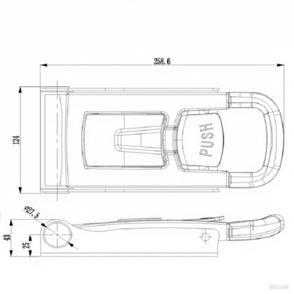 A10918S-27 Pestillo de presión de acero inoxidable - Pestillo de botón de metal resistente para remolque - Pestillo de presión seguro y duradero de fácil instalación