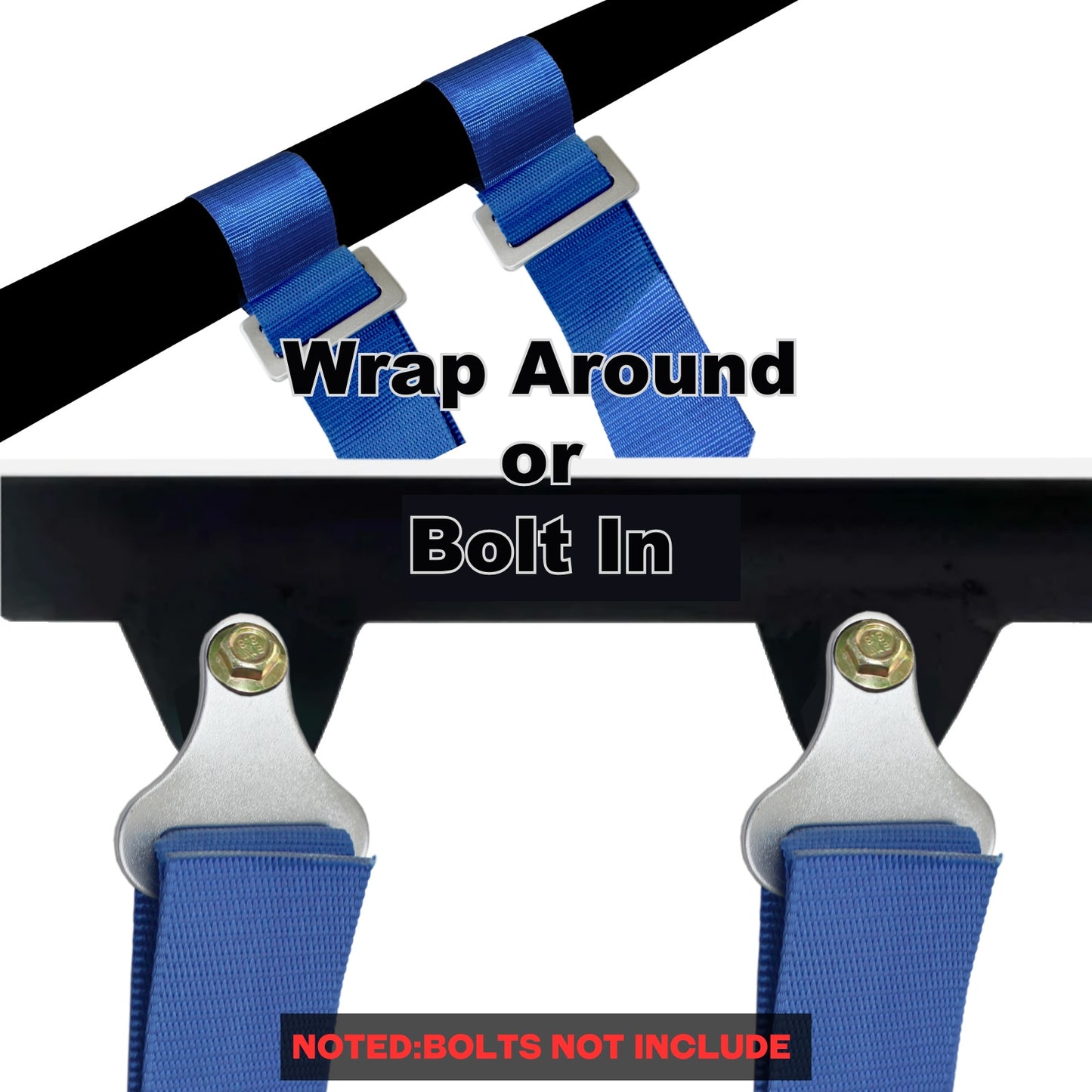 4 Point Harness 2 Inch Straps Upgraded Heavy Duty Buckle Compatible with Polaris Can-Am SxS UTV Off-Road with Ventilated Memory Foam Padding