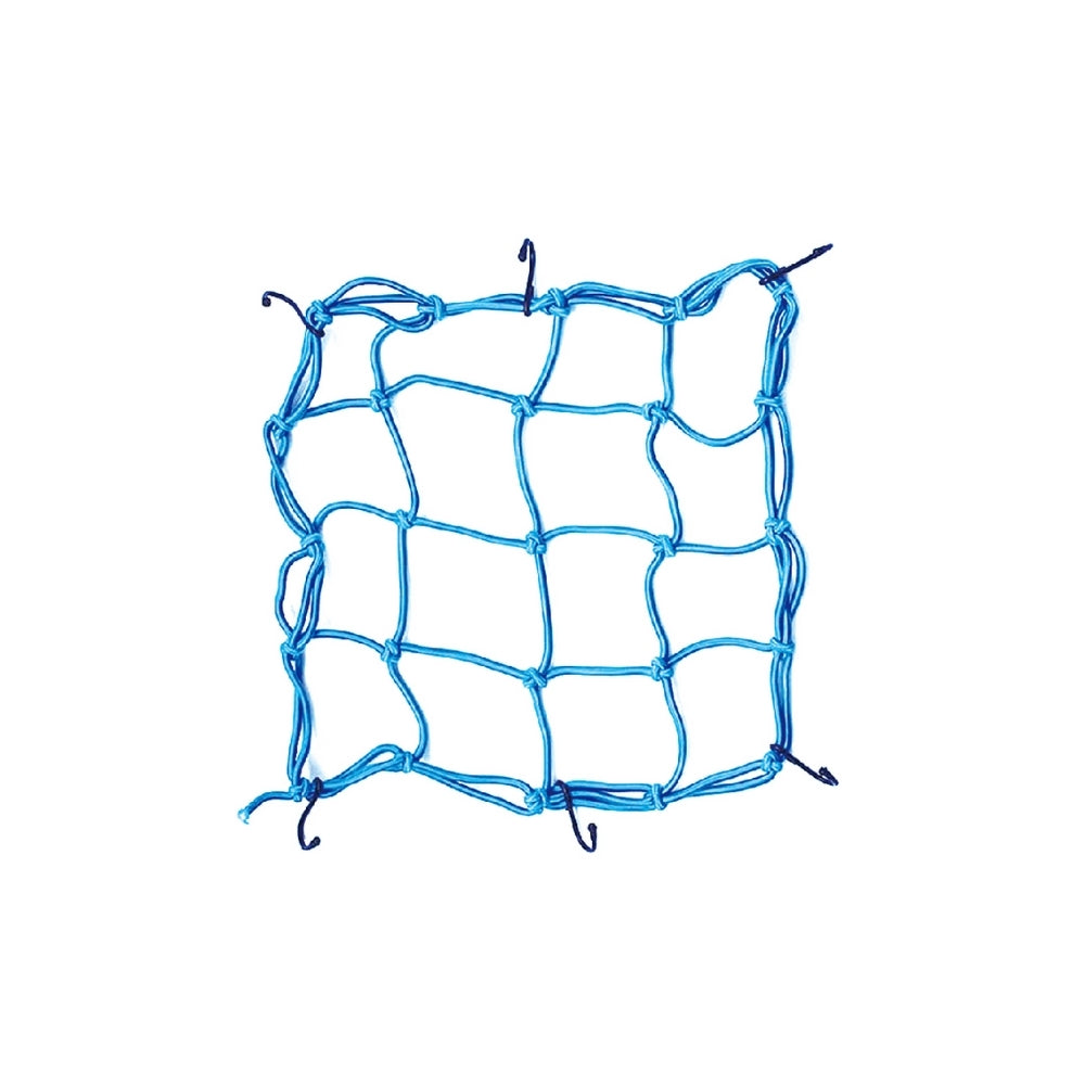 ENC01 Elastic Motorcycle Cargo Net, Heavy Duty Bungee Net with 6 Adjustable Metal Hooks, Gear Helmet Luggage Thicken Netting for Motorcycle, Bike, ATV (Blue)