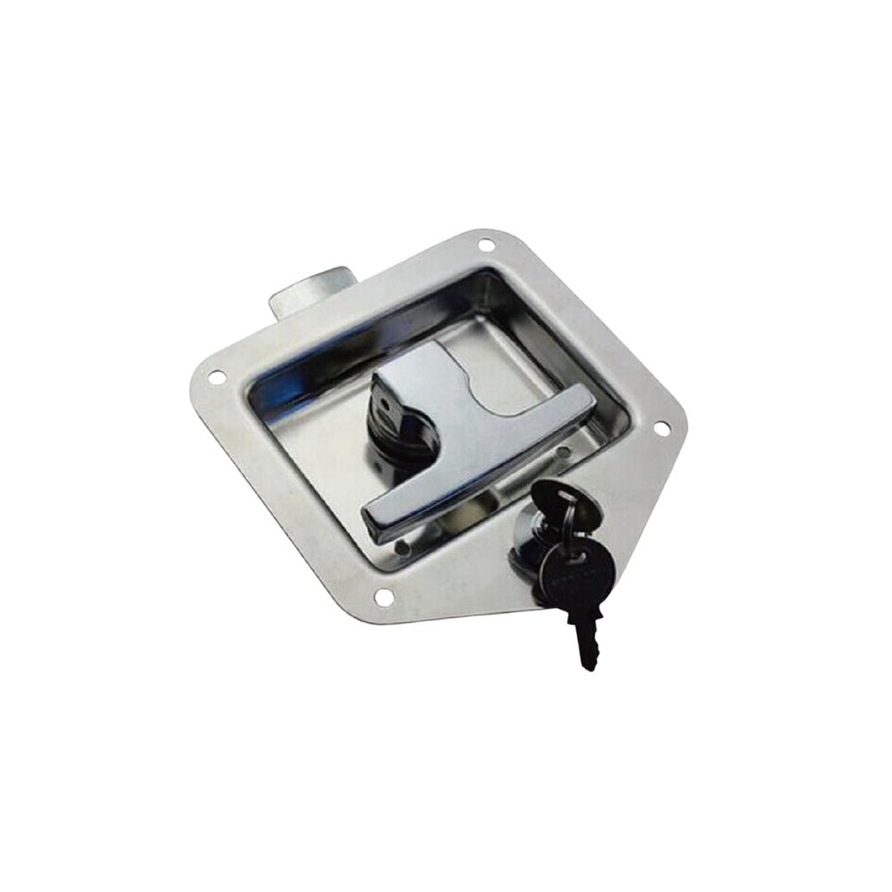 A10708-K/A10708S-K Paddle Handle Lock, Stainless & Zinc Plated with Keys, Recessed Latch for Truck Bed Tool Boxes, Trailers, RVs, Campers