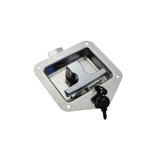 A10708-K/A10708S-K Paddle Handle Lock, Stainless & Zinc Plated with Keys, Recessed Latch for Truck Bed Tool Boxes, Trailers, RVs, Campers