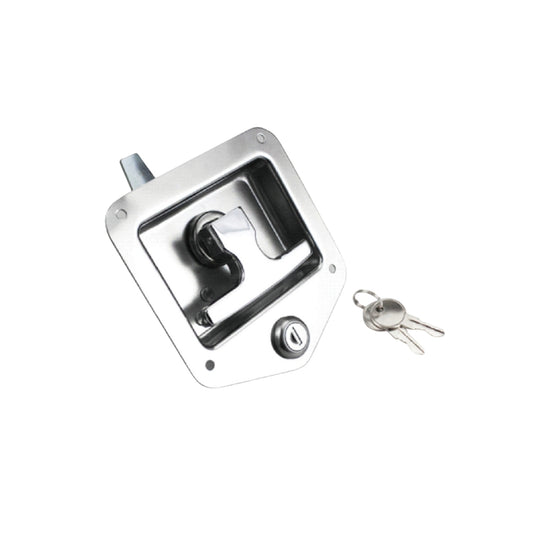A10709-K/A10709S-K Paddle Handle Lock, Stainless & Zinc Plated with Keys, Recessed Latch for Truck Bed Tool Boxes, Trailers, RVs, Campers