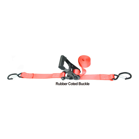 Ratchet Buckle Strap W/2 Fully Coated S Hooks