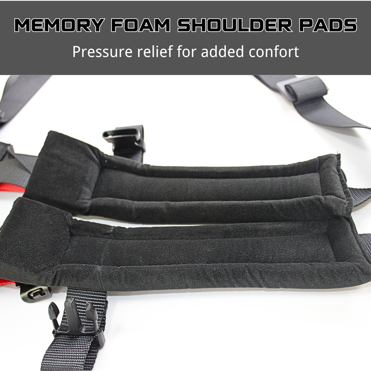 4 Point Harness with Ez-Buckle and Padding, 2 Inch Padding with Sternum Strap Fits all Side by Sides, UTV, 4x4, Go Cart, Buggy (Black)