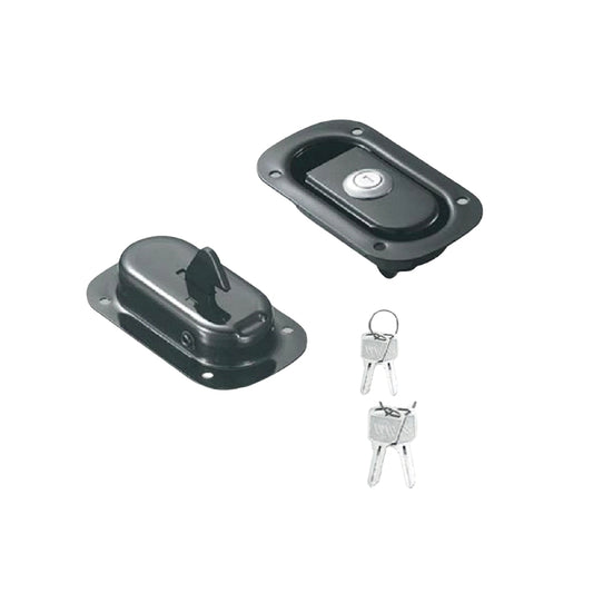 A10741 Paddle Handle Lock Steel with Black Electrophoretic Painting - Heavy Duty for Marine, RV, and Cabinets