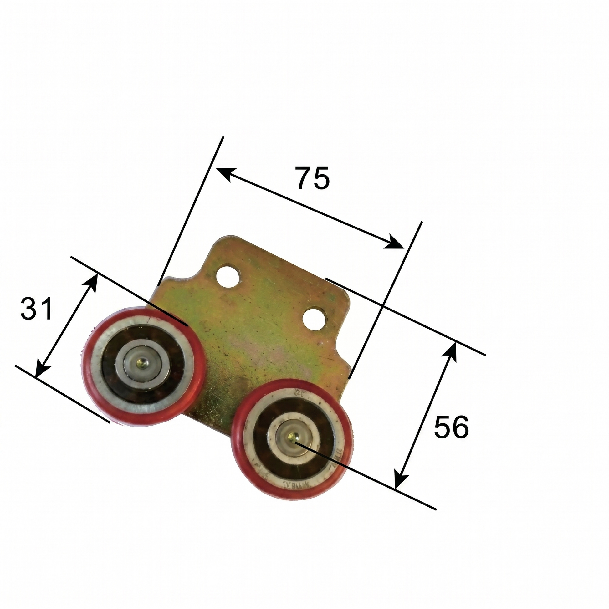 Red Nylon / 75x56mm Slotted Plate Double Curtain Roller by Pan Glory