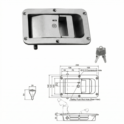 Recessed Box Lock for Cam-Action Tube Pan Glory