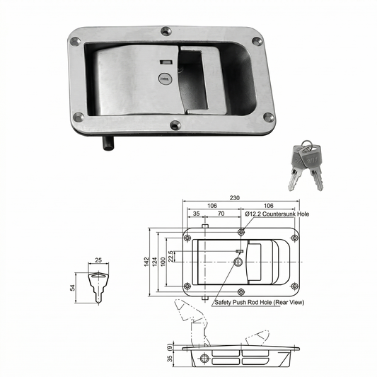 Recessed Box Lock for Cam-Action Tube Pan Glory