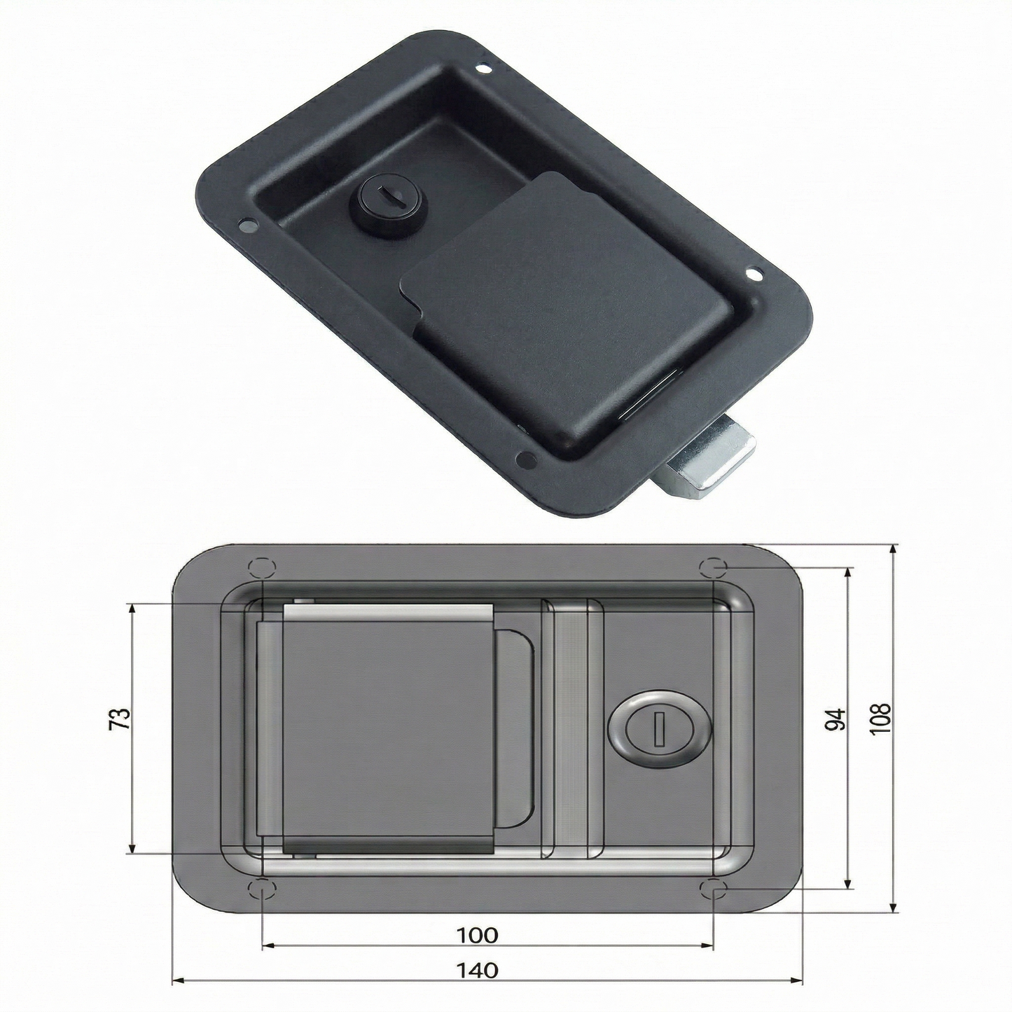 Standard Flush Mount Paddle Latch Pan Glory