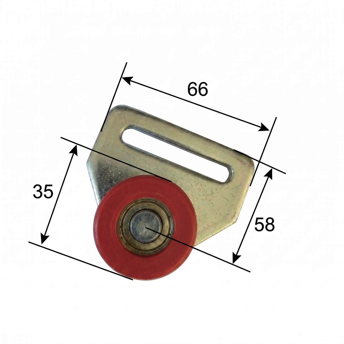 Red Nylon / 29.5mm Slotted Plate Single Curtain Roller by Pan Glory