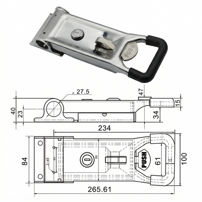 Recessed Box Lock for Cam-Action Tube Pan Glory